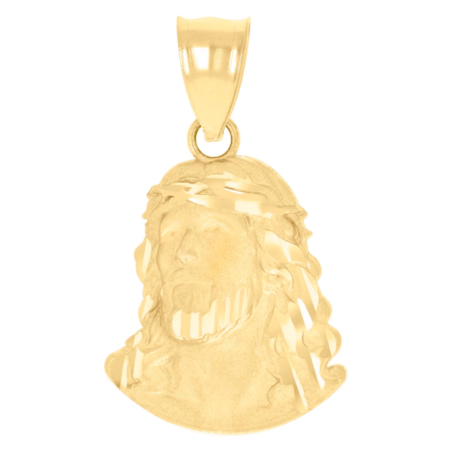 10kt Yellow Gold Mens Jesus Religious Charm Pendant