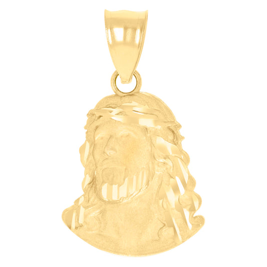 10kt Yellow Gold Mens Jesus Religious Charm Pendant