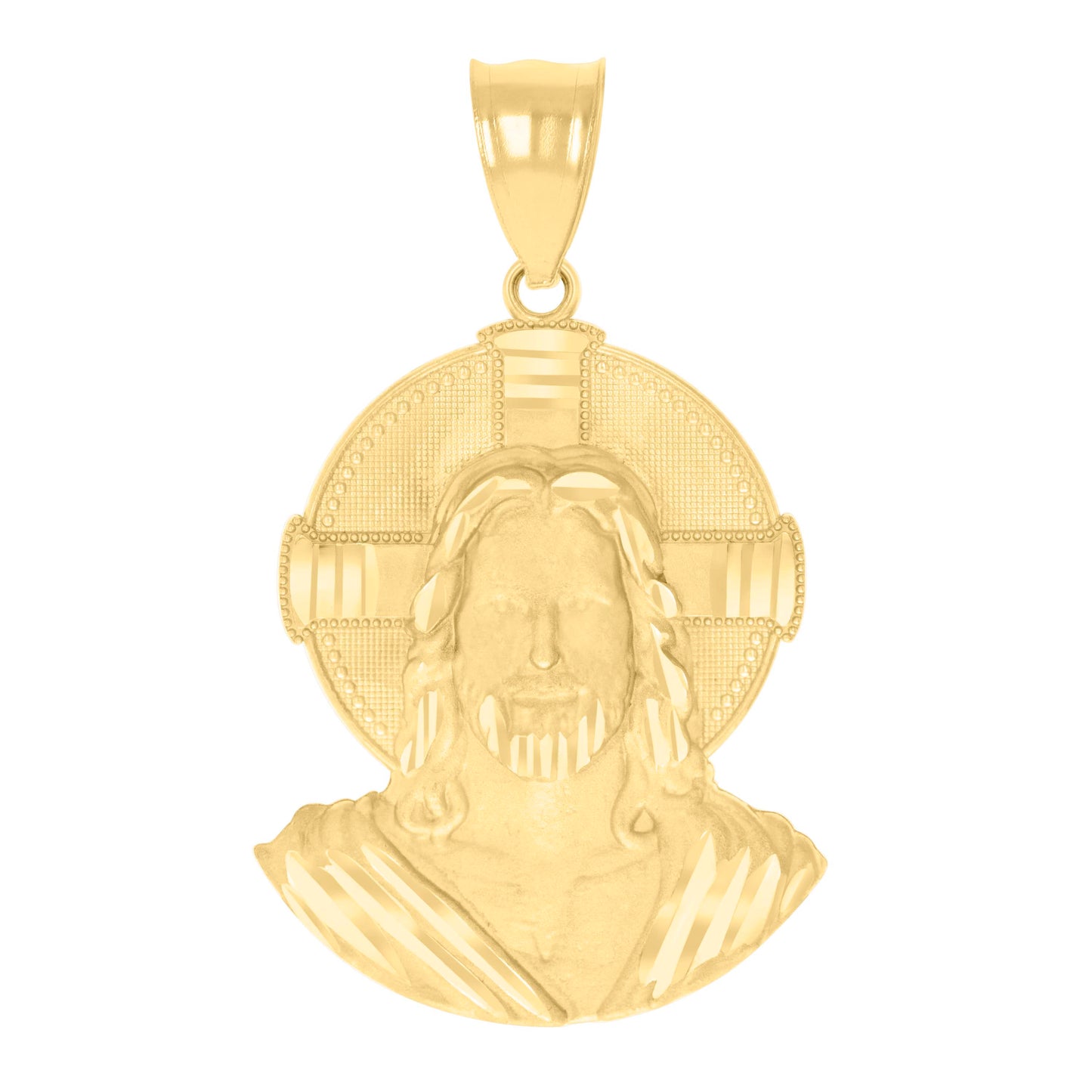 10kt Yellow Gold Mens Jesus Religious Charm Pendant
