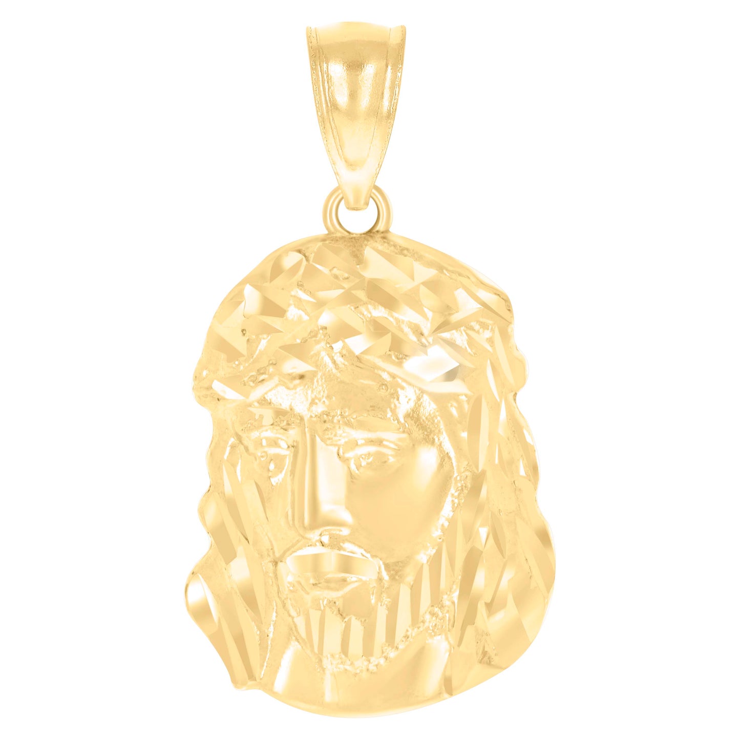 10kt Yellow Gold Mens Jesus Religious Charm Pendant