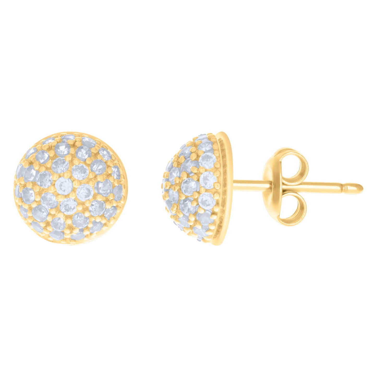 10k Yellow Gold Womens Cubic Zirconia Fashion Stud Earrings