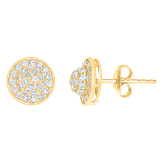10k Yellow Gold Womens Cubic Zirconia Fashion Stud Earrings