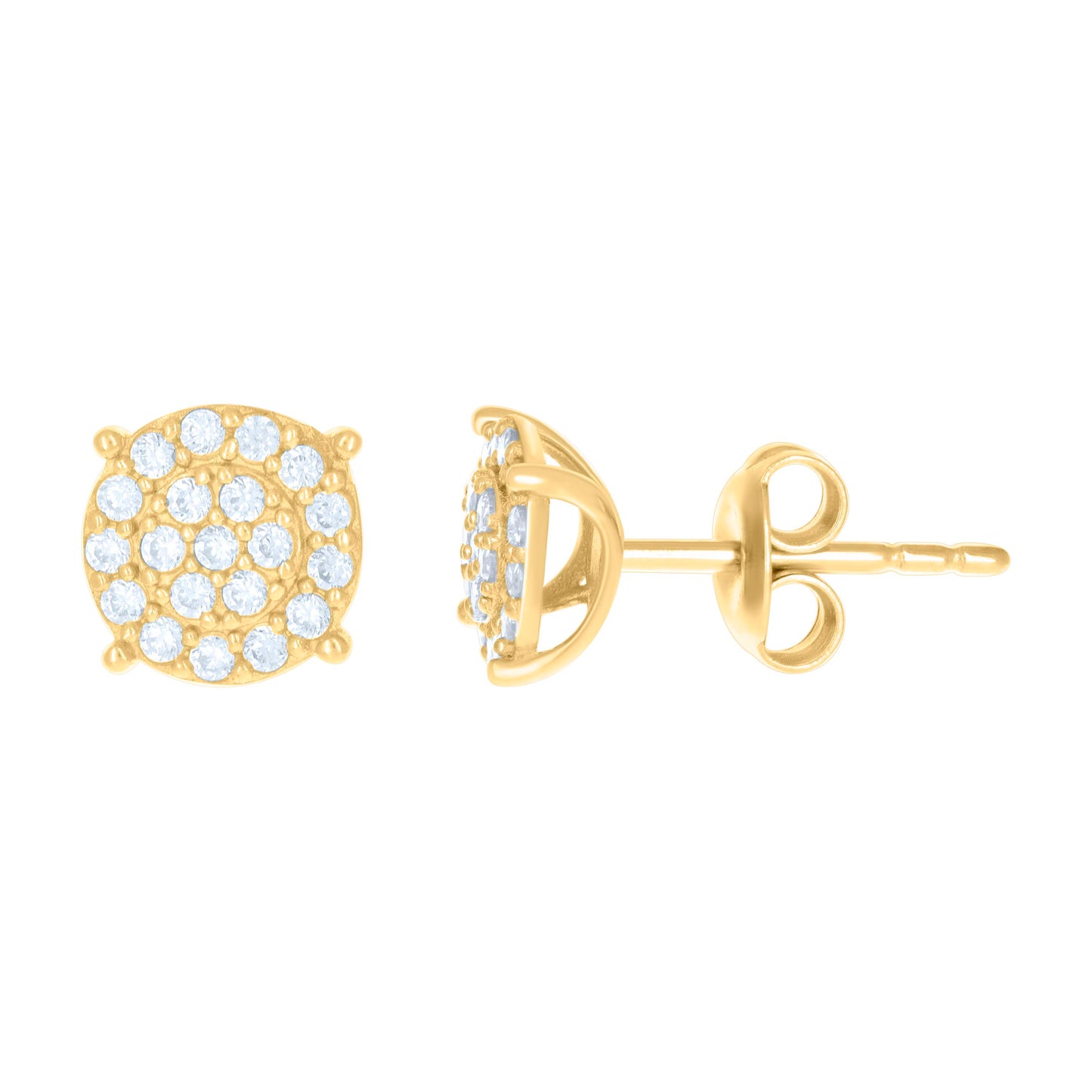 10k Yellow Gold Womens Cubic Zirconia Fashion Stud Earrings
