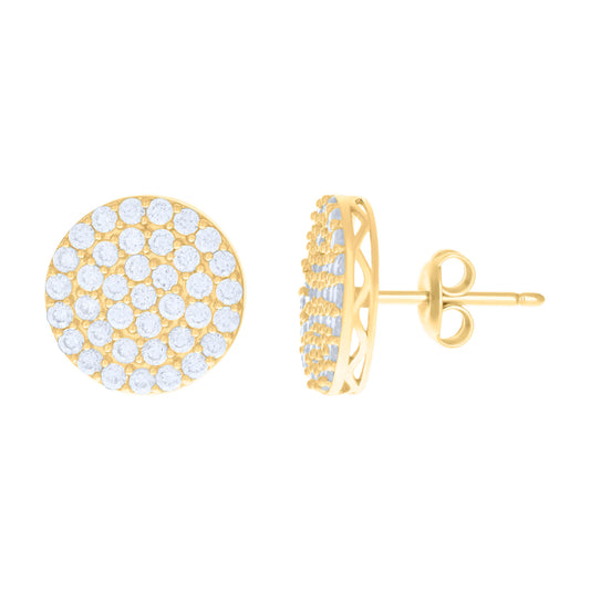 10k Yellow Gold Womens Cubic Zirconia Fashion Stud Earrings