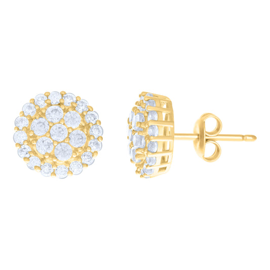 10k Yellow Gold Womens Cubic Zirconia Fashion Stud Earrings