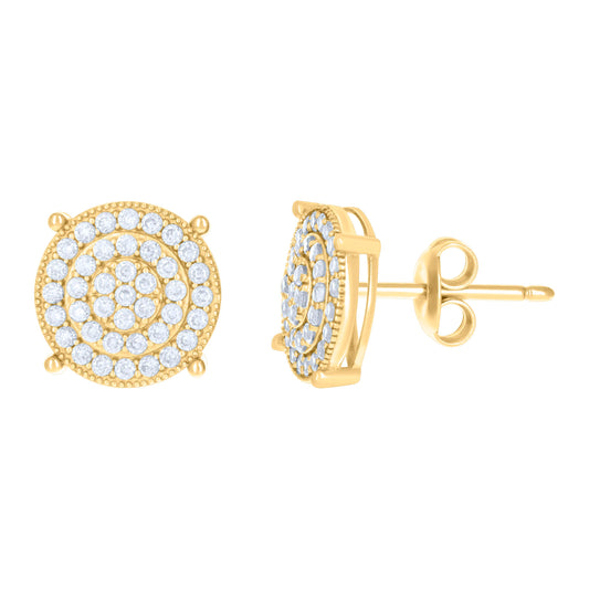 10k Yellow Gold Womens Cubic Zirconia Fashion Stud Earrings