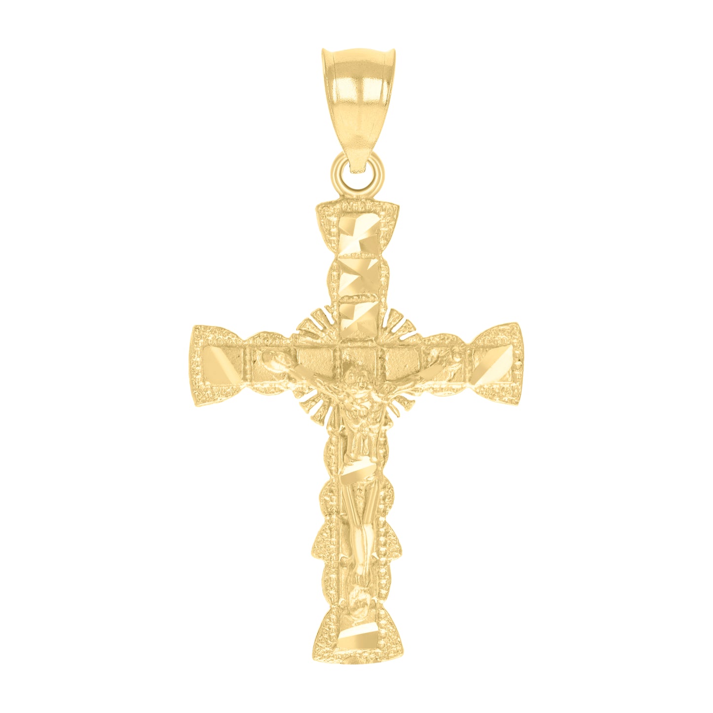10kt Yellow Gold Womens Crucifix Cross Religious Charm Pendant