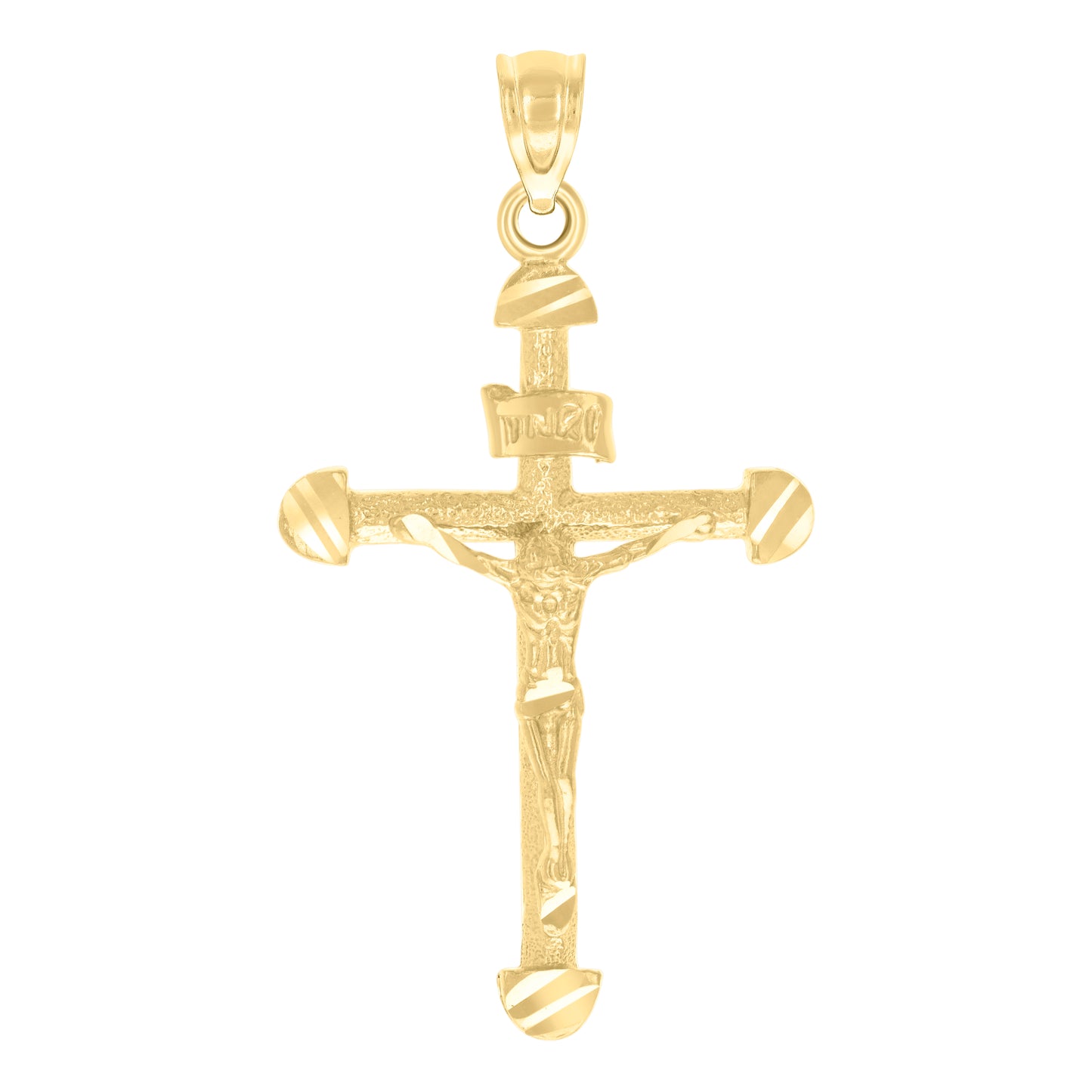 10kt Yellow Gold Womens Mens Unisex Crucifix Cross Religious Charm Pendant