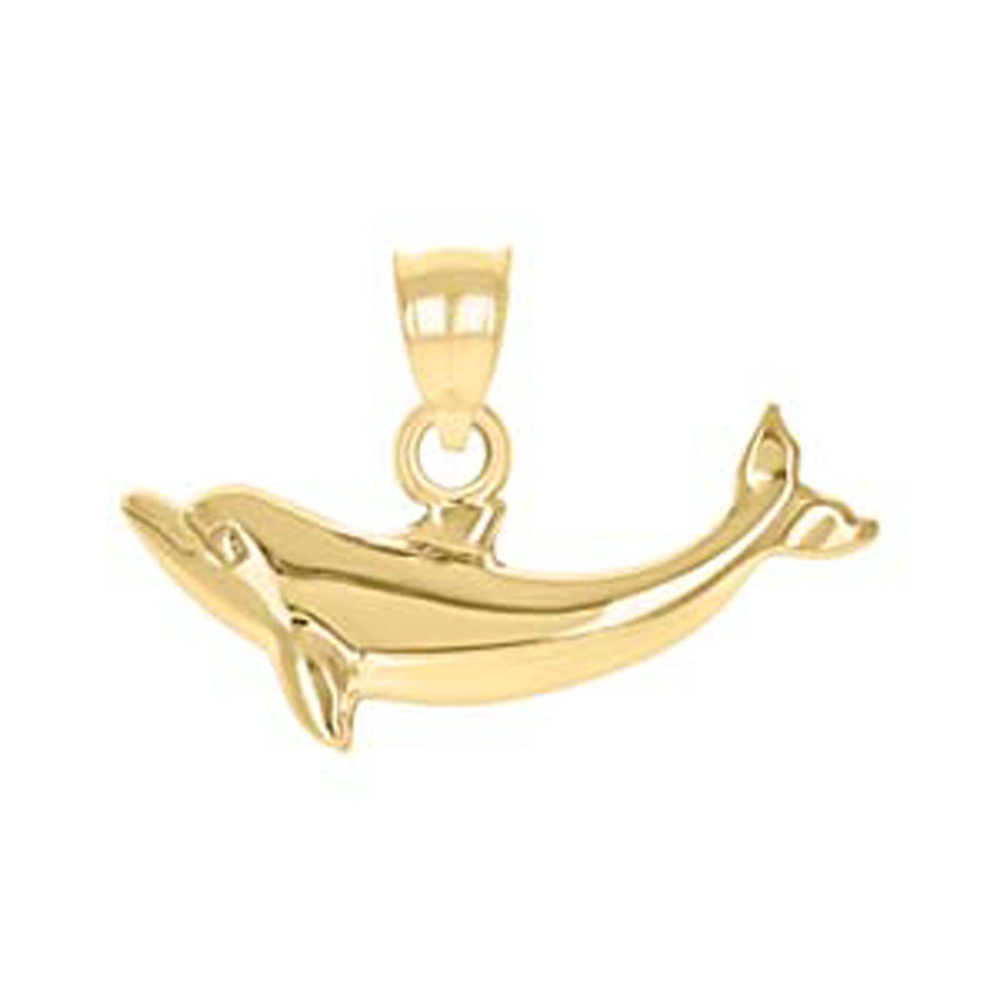 10k Yellow Gold Womens Dolphin Animal Charm Pendant
