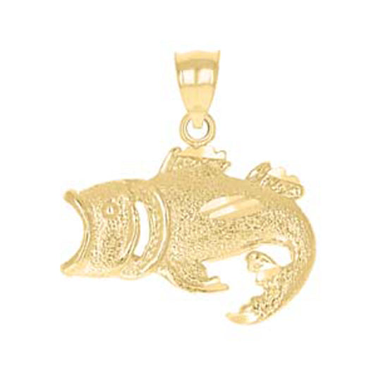 10k Yellow Gold Womens Fish Animal Charm Pendant