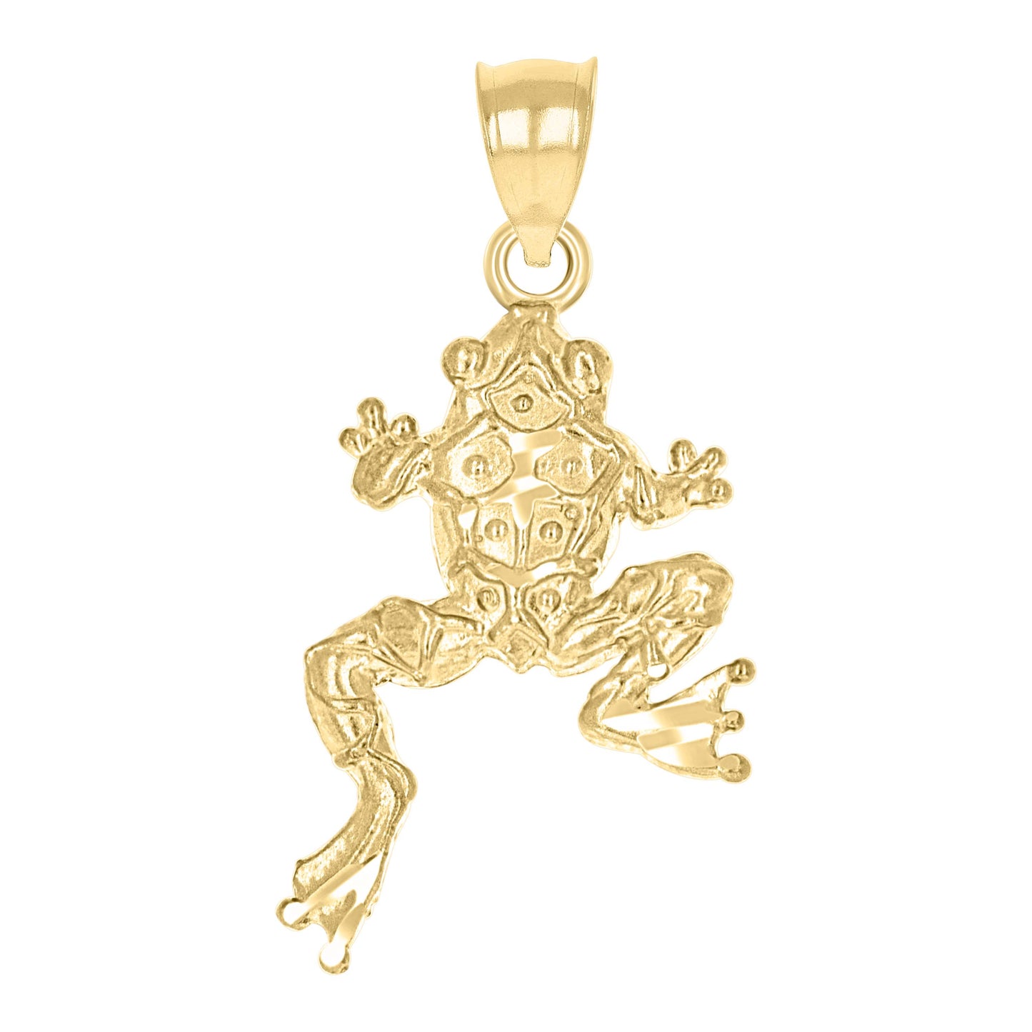 10k Yellow Gold Womens Frog Animal Charm Pendant