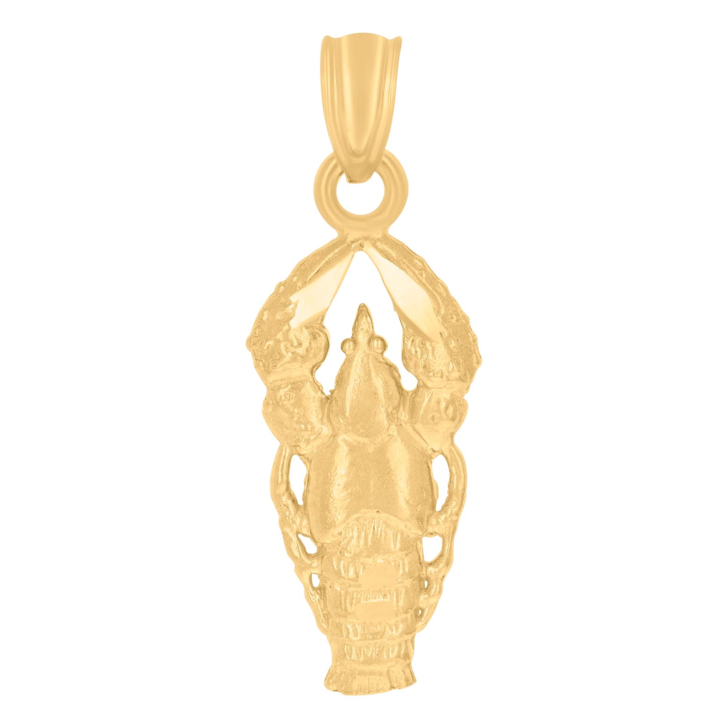 10k Yellow Gold Womens Lobster Animal Charm Pendant