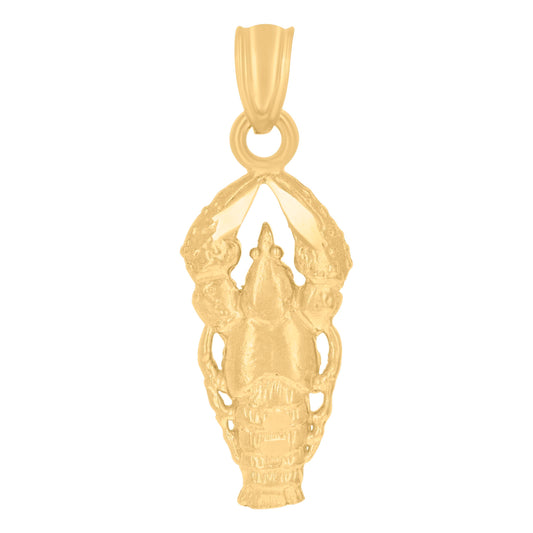10k Yellow Gold Womens Lobster Animal Charm Pendant