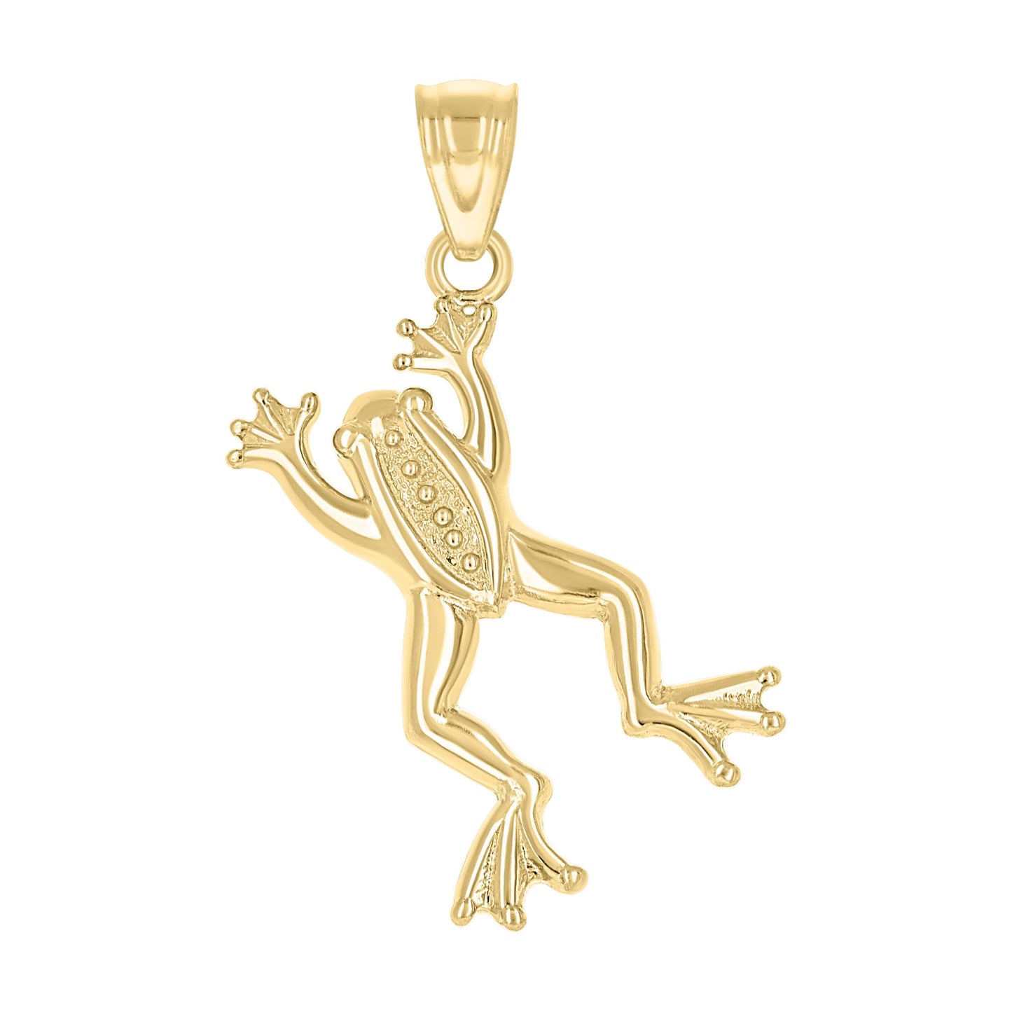 10k Two Tone Gold Womens Frog Animal Charm Pendant
