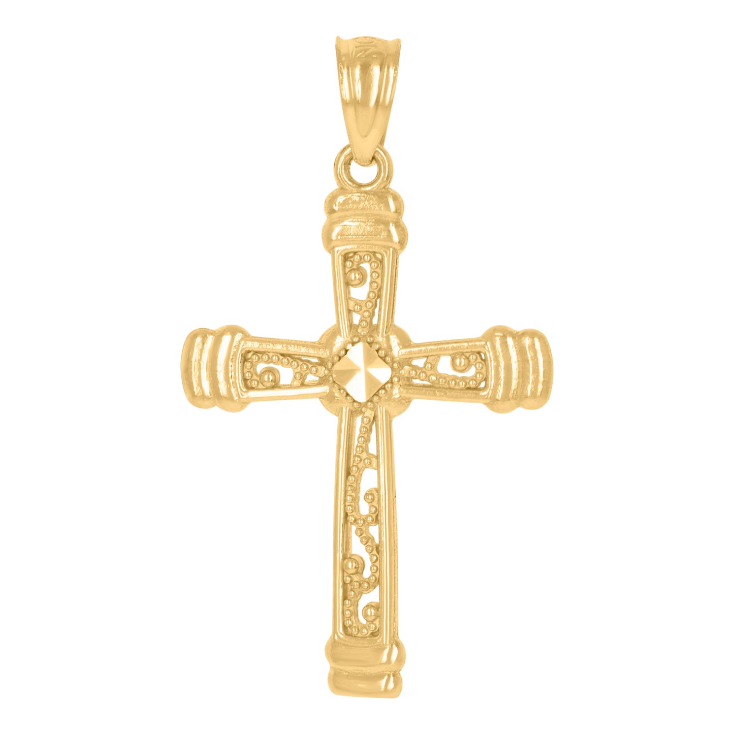 10kt Yellow Gold Womens Mens Unisex Cross Religious Charm Pendant