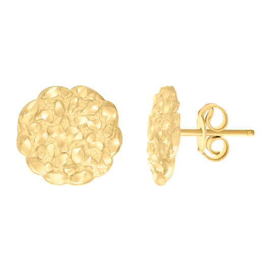 10k Yellow Gold Womens Fashion Stud Earrings