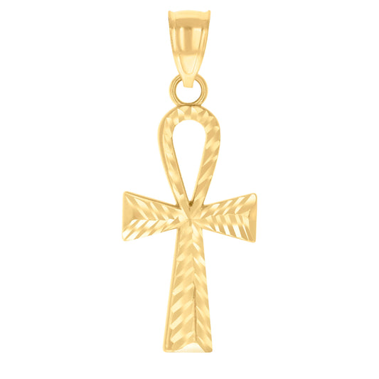 10kt Yellow Gold Womens Ankh Cross Religious Charm Pendant