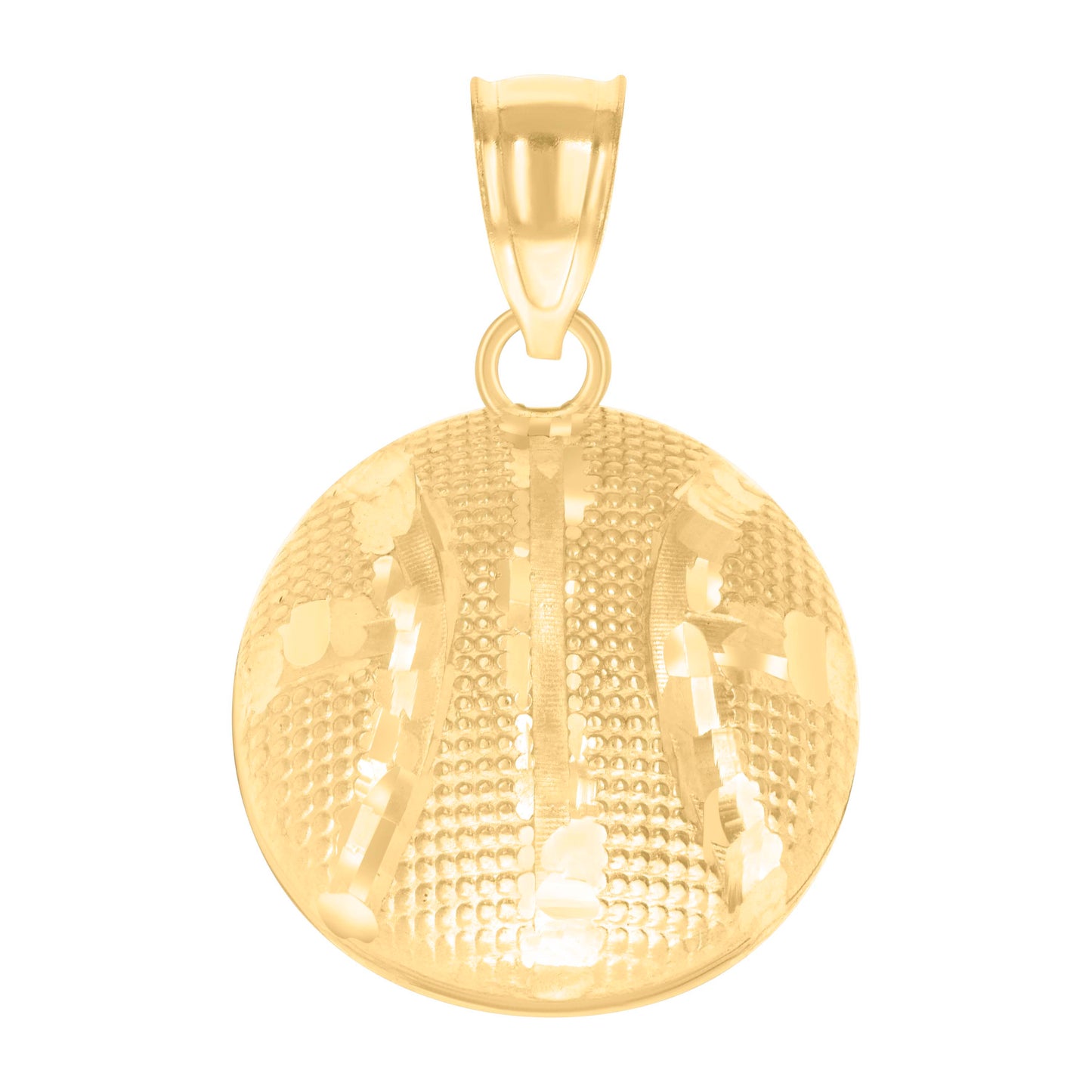 10k Yellow Gold Mens Basket Ball Sports Charm Pendant