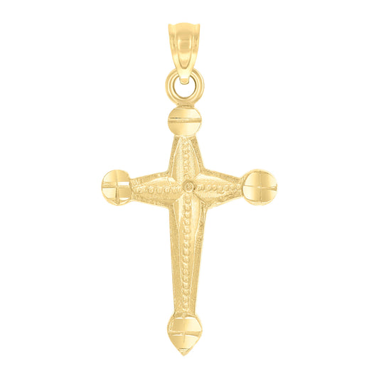 10kt Yellow Gold Womens Mens Unisex Cross Religious Charm Pendant