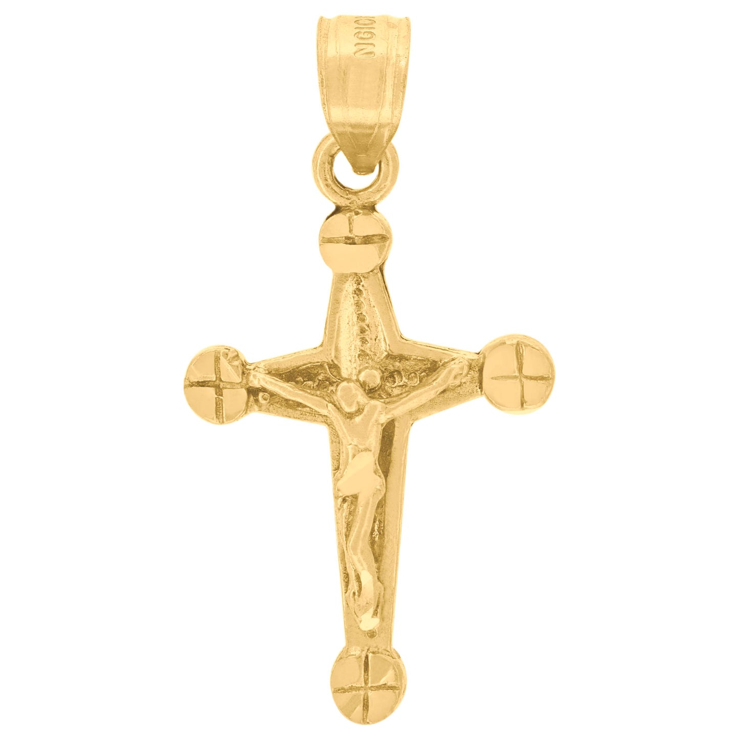 10kt Yellow Gold Womens Mens Unisex Jesus Crucifix Cross Religious Charm Pendant