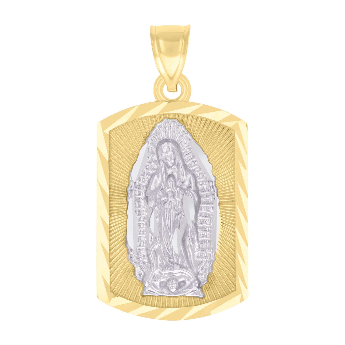 10kt Two-tone Gold Womens Guadalupe Religious Charm Pendant