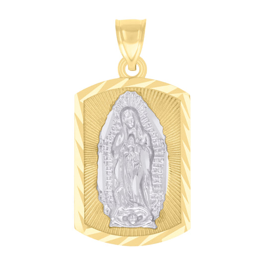 10kt Two-tone Gold Womens Guadalupe Religious Charm Pendant