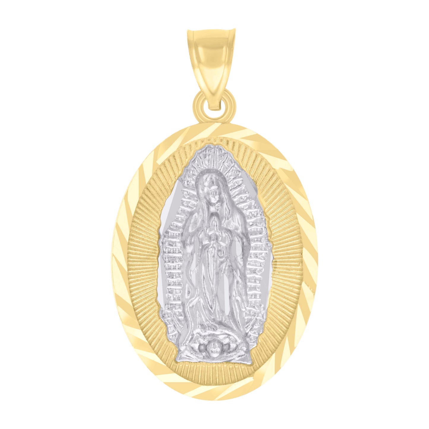 10kt Two-tone Gold Womens Guadalupe Religious Charm Pendant