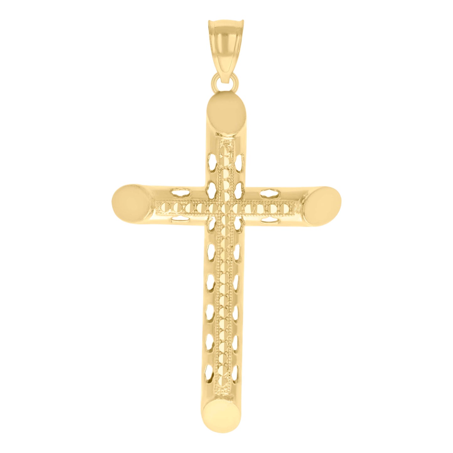 10kt Yellow Gold Mens Cross Religious Charm Pendant