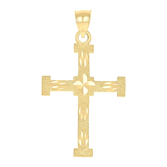 10kt Yellow Gold Womens Mens Unisex Cross Religious Charm Pendant