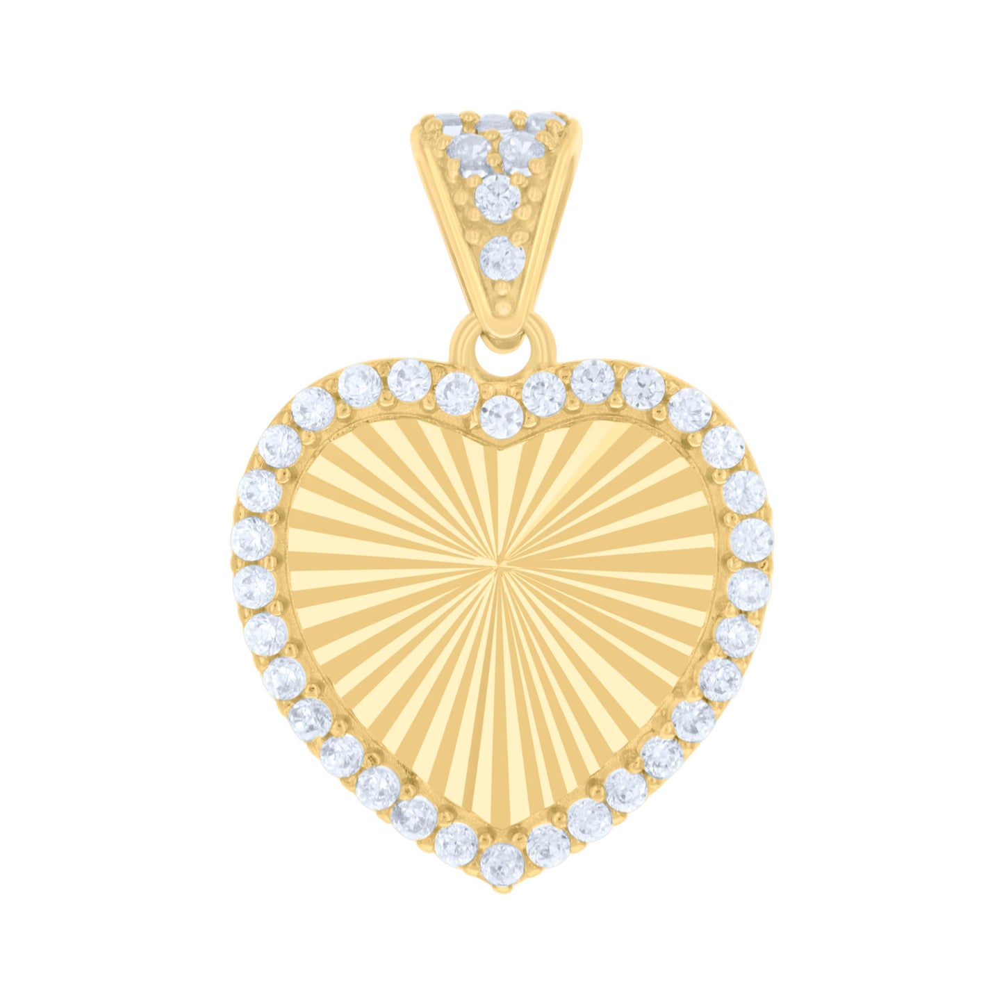 10k Yellow Gold Womens Cubic Zirconia Heart Photo Frame Charm Pendant