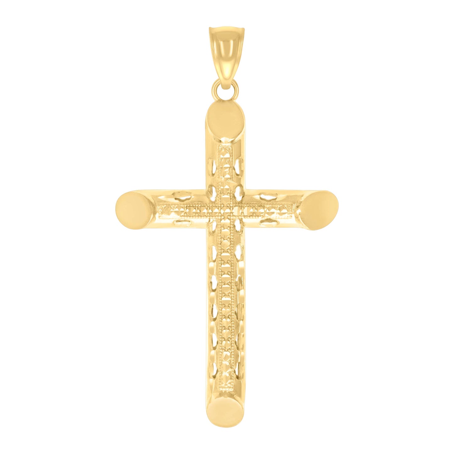 10k Yellow Gold Mens Cross Religious Charm Pendant