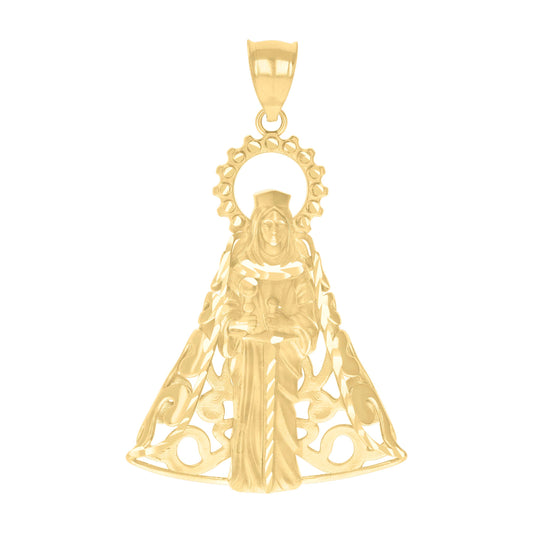 10k Yellow Gold Mens St. Barbara Religious Charm Pendant