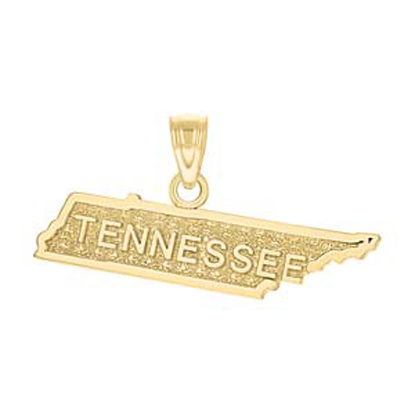 10k Yellow Gold Mens Tennessee State Charm Pendant