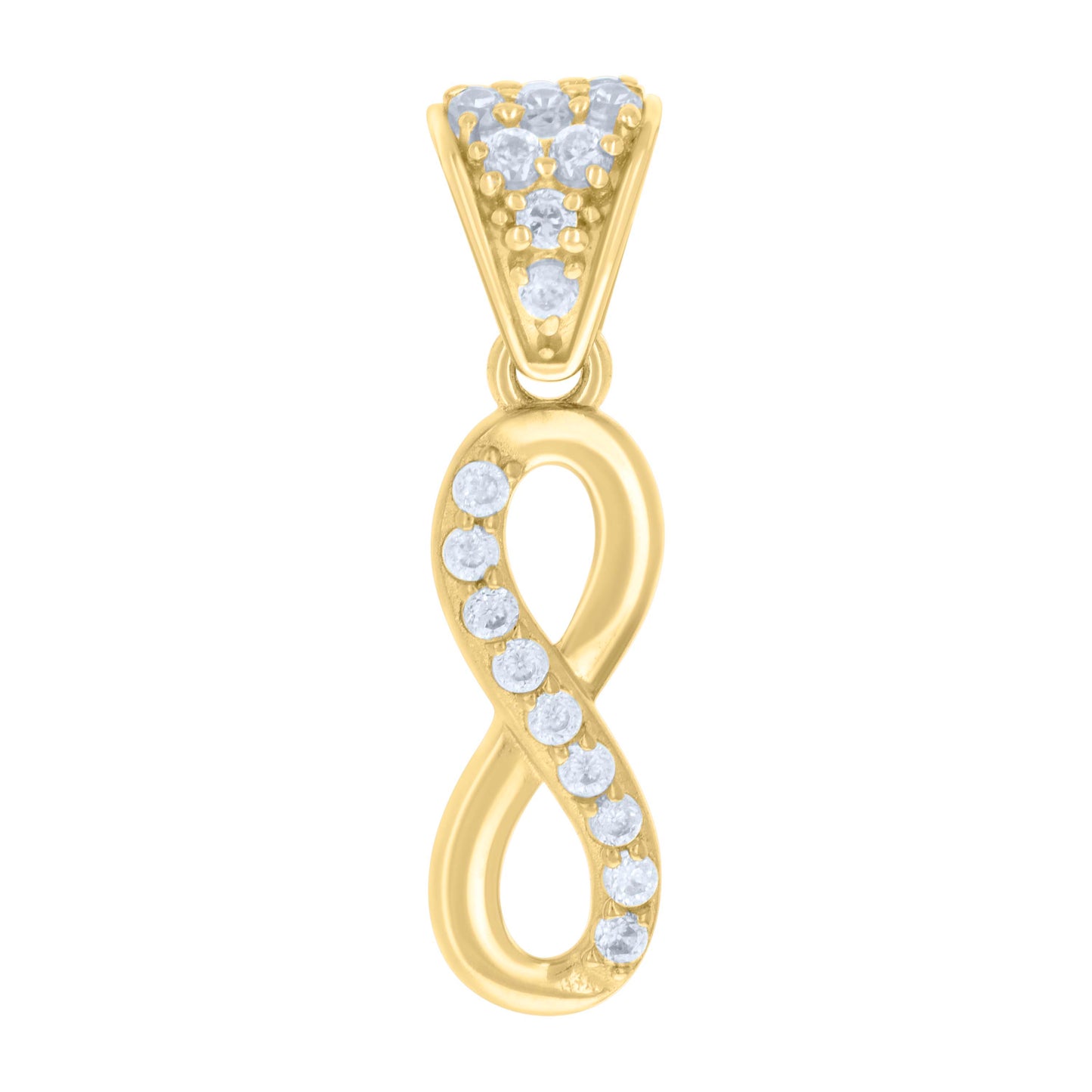 10k Yellow Gold Womens Cubic Zirconia Infinity Charm Pendant