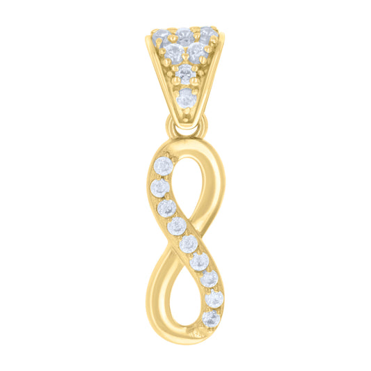 10k Yellow Gold Womens Cubic Zirconia Infinity Charm Pendant