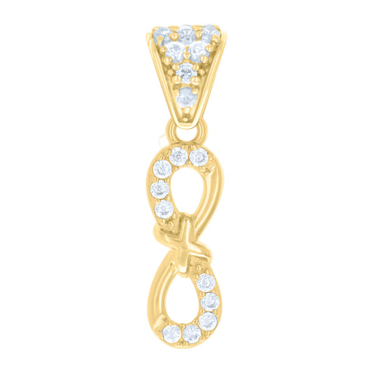 10k Yellow Gold Womens Cubic Zirconia Infinity Charm Pendant