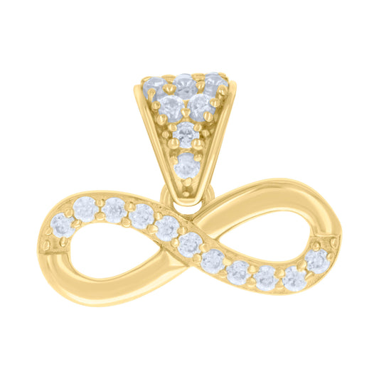 10k Yellow Gold Womens Cubic Zirconia Infinity Charm Pendant