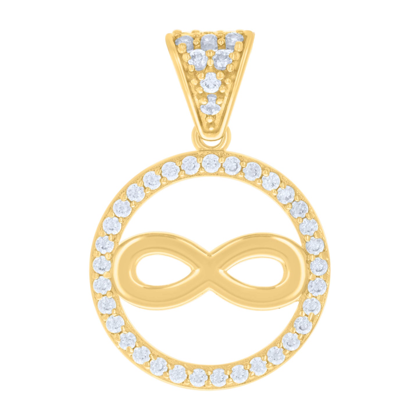 10k Yellow Gold Womens Cubic Zirconia Infinity Charm Pendant