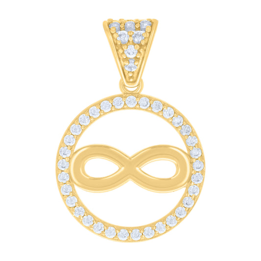 10k Yellow Gold Womens Cubic Zirconia Infinity Charm Pendant