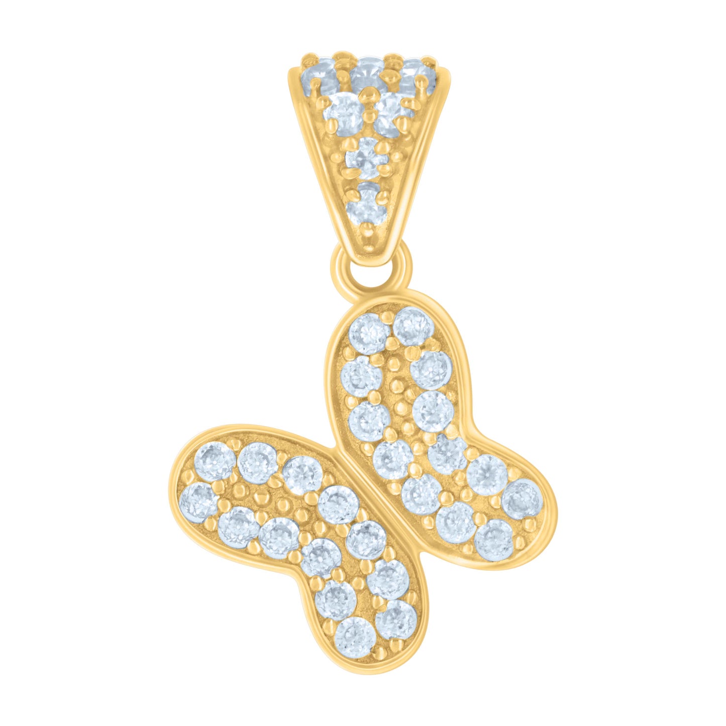 10k Yellow Gold Womens Cubic Zirconia Butterfly Fashion Charm Pendant