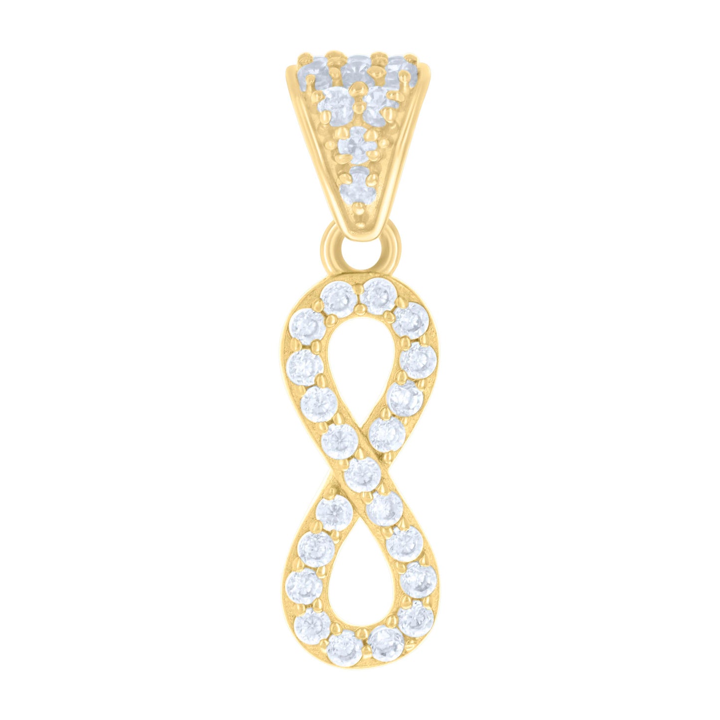 10k Yellow Gold Womens Cubic Zirconia Infinity Charm Pendant