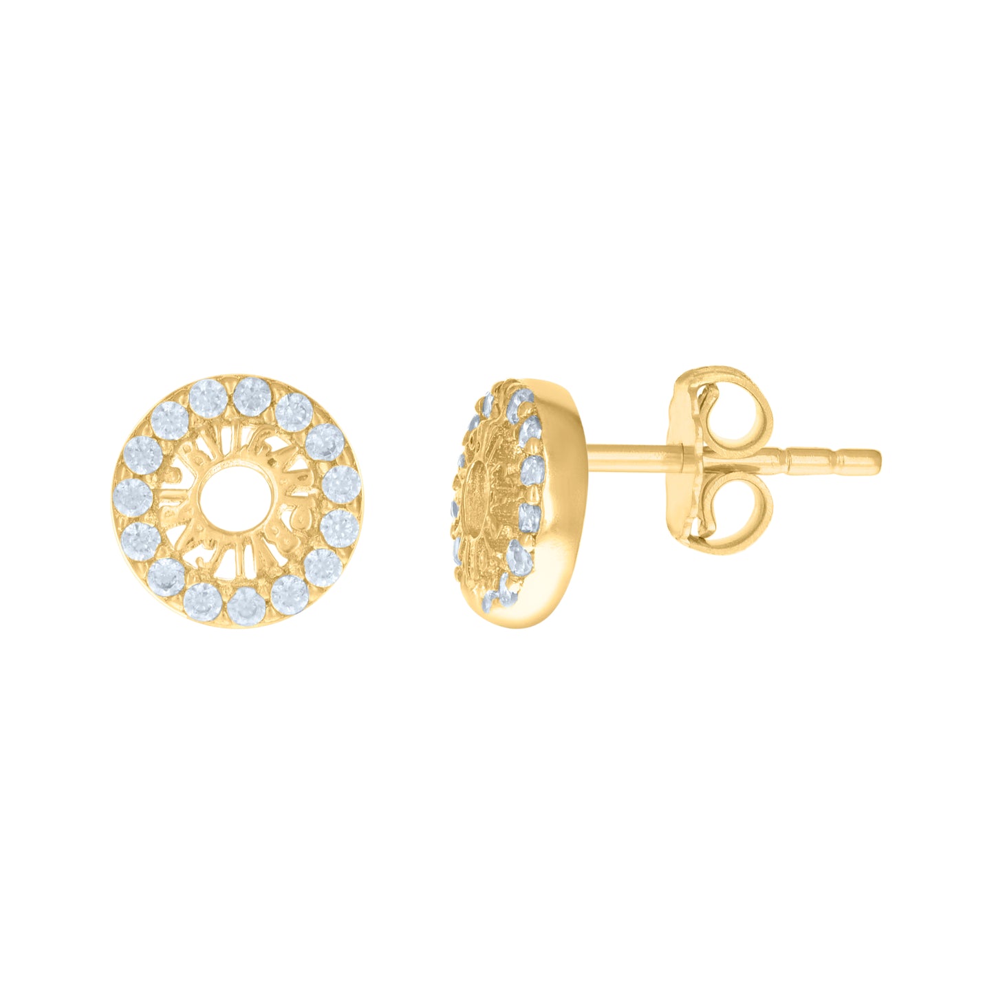 10k Yellow Gold Womens Cubic Zirconia Fashion Stud Earrings