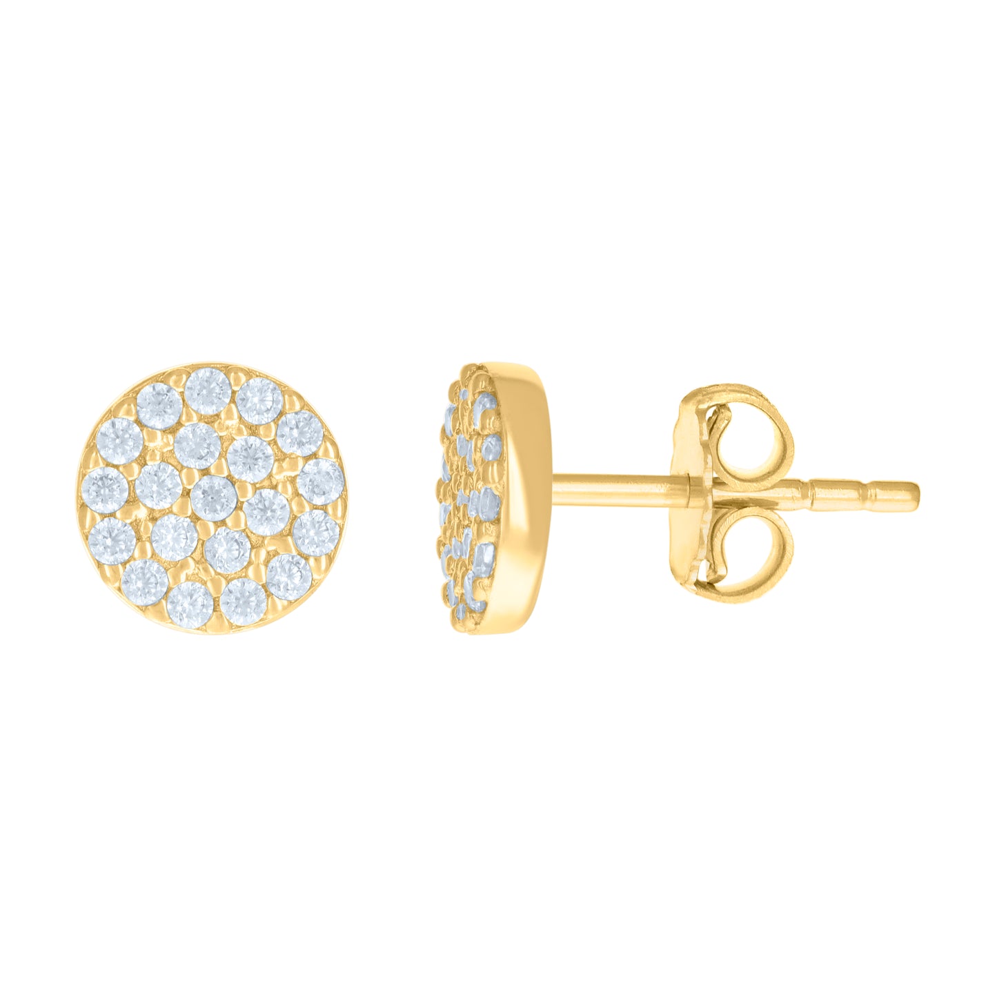10k Yellow Gold Womens Cubic Zirconia Fashion Stud Earrings