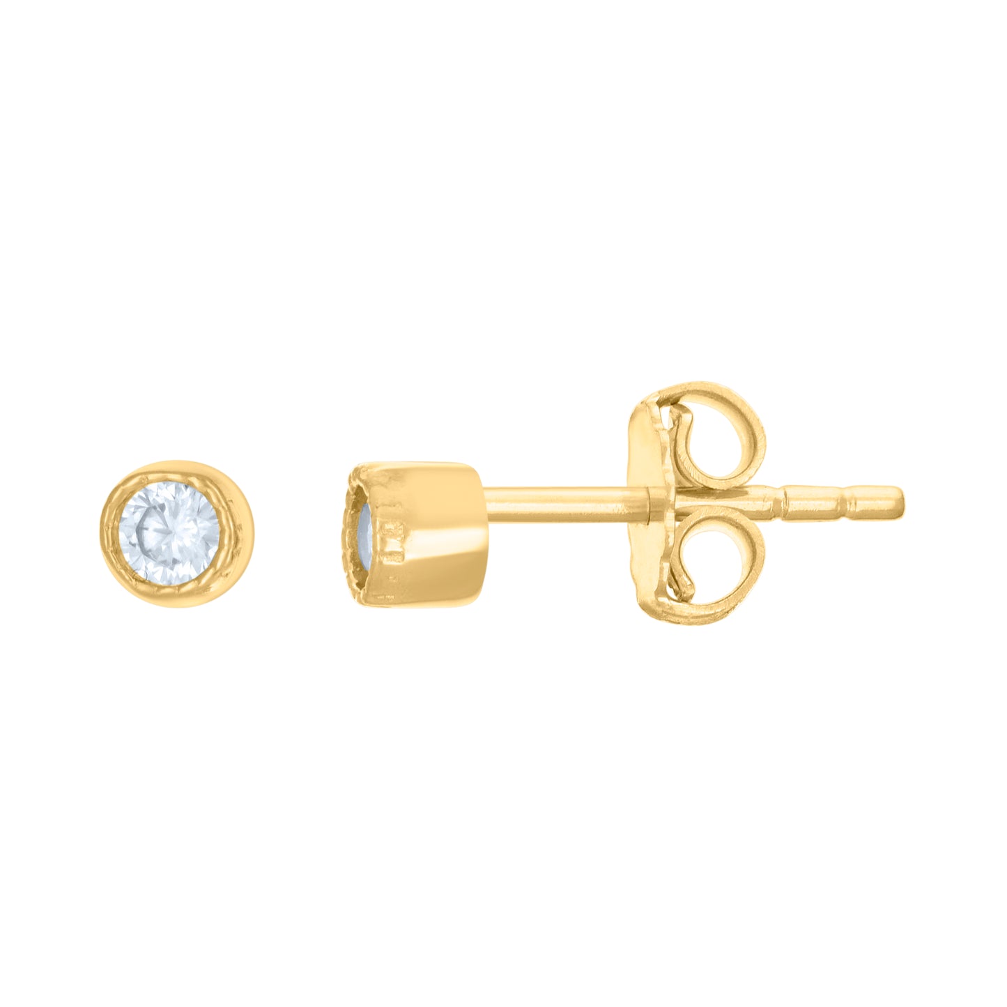 10k Yellow Gold Womens Cubic Zirconia Fashion Stud Earrings