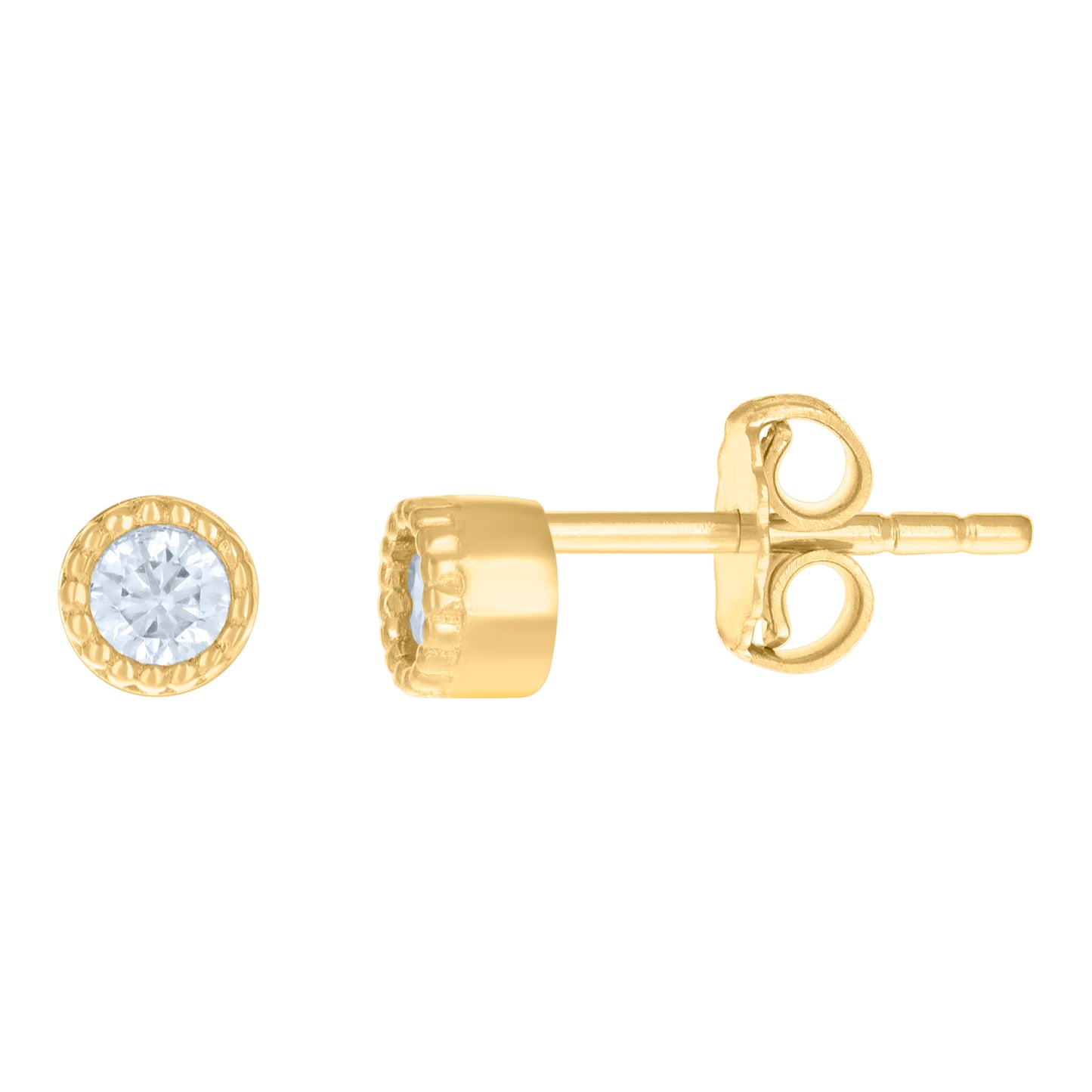 10k Yellow Gold Womens Cubic Zirconia Fashion Stud Earrings