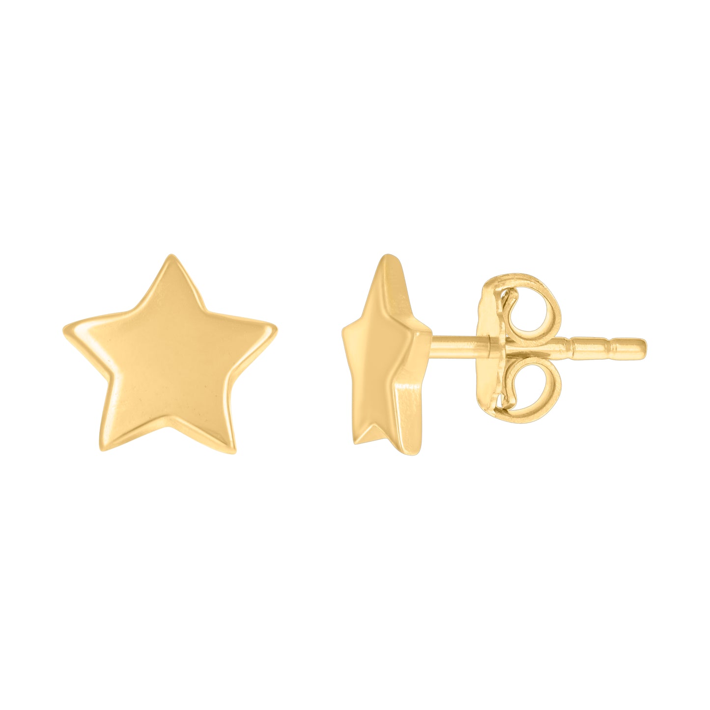 10k Yellow Gold Womens Star Fashion Stud Earrings