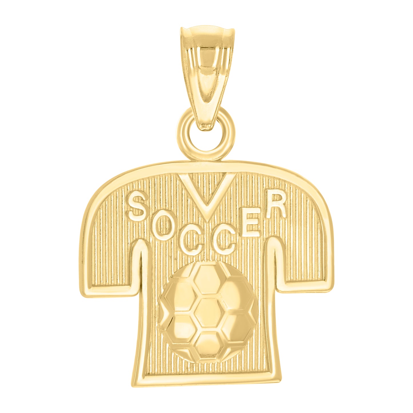 10k Yellow Gold Mens Soccer Shirt Sports Charm Pendant