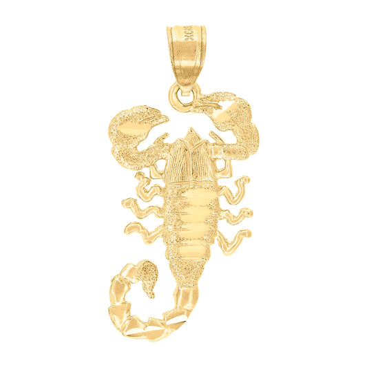 10k Yellow Gold Womens Mens Unisex Scorpion Animal Charm Pendant