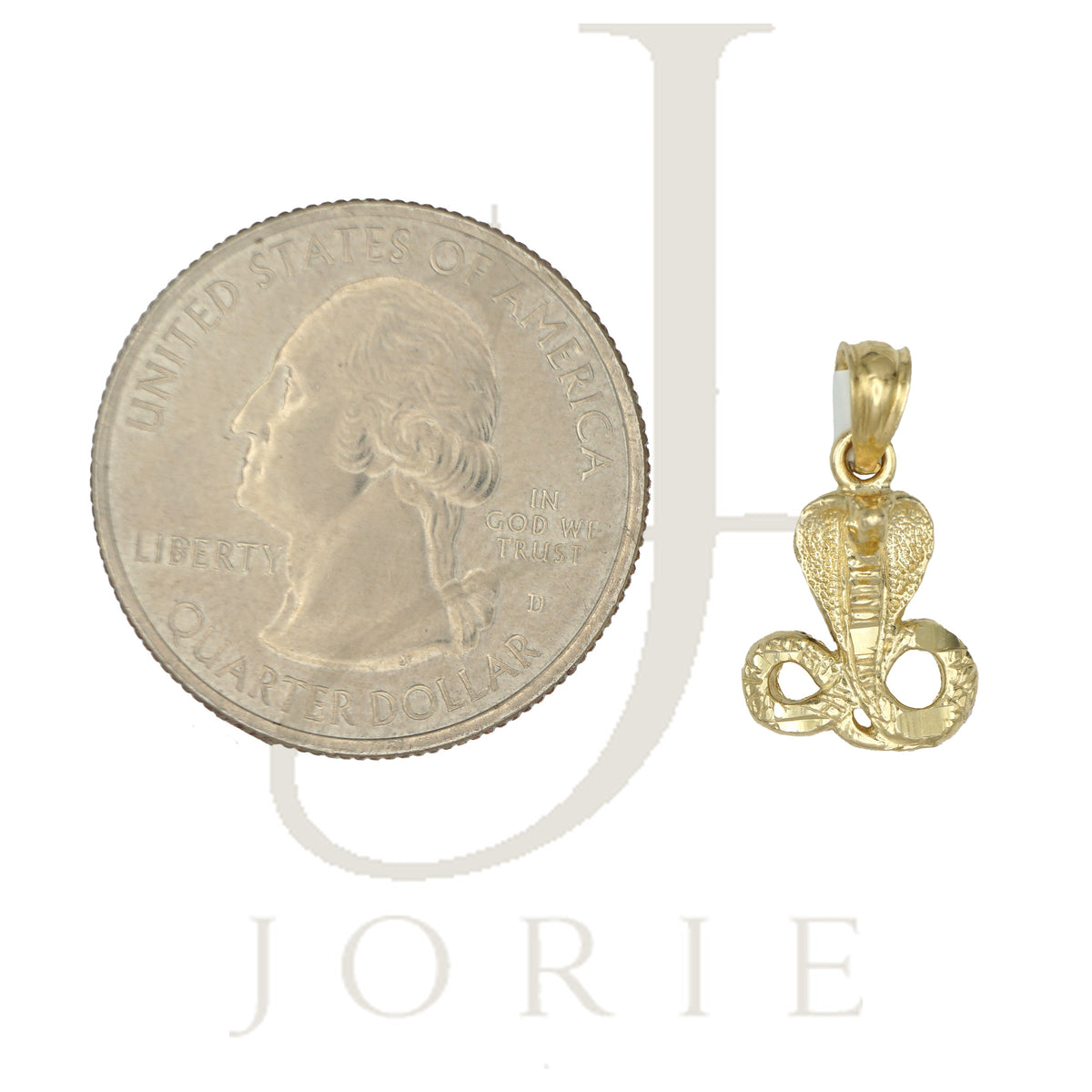 10k Yellow Gold Womens Mens Unisex Cobra Snake Animal Charm Pendant