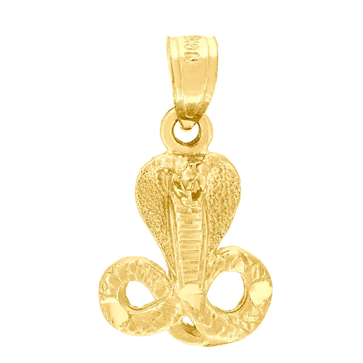 10k Yellow Gold Womens Mens Unisex Cobra Snake Animal Charm Pendant